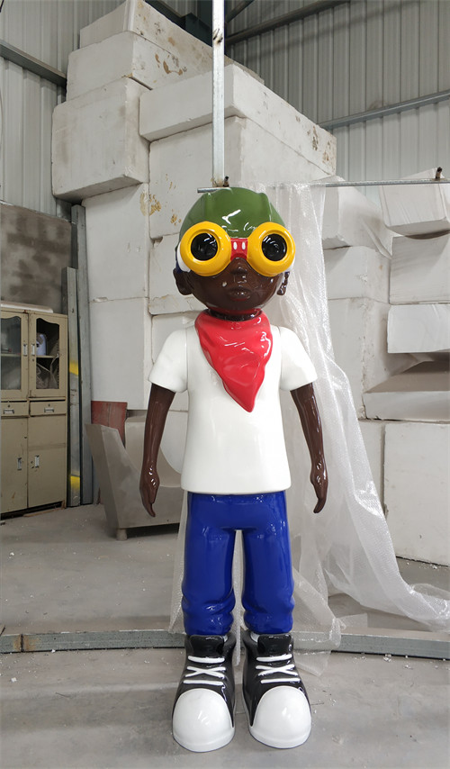 3D Custom Fiberglass Sculptures Garden LED Cartoon Character Lamps