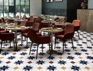 Wholesale 0.03W.a 200x200mm Indoor Porcelain Tiles Blue Yellow Moroccan Floor Wall SGS from china suppliers