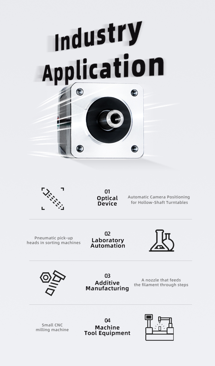 40mm Motor Height Nema 17 Stepper Motor With 400mN.m Holding Torque and 4.2mm Hollow Shaft