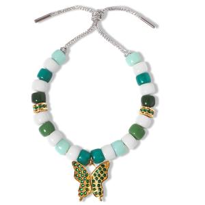 Wholesale Green Butterfly Charm Forte Bead Bracelet OEM Eco Friendly Material from china suppliers