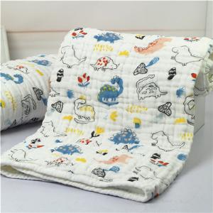 Wholesale Lightweight Muslin Baby Blankets Stock Nature Cotton Portable Reactive Printing from china suppliers