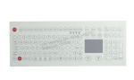 Membrane Matrial Metal Keyboard With Trackball ,108 Keys , White