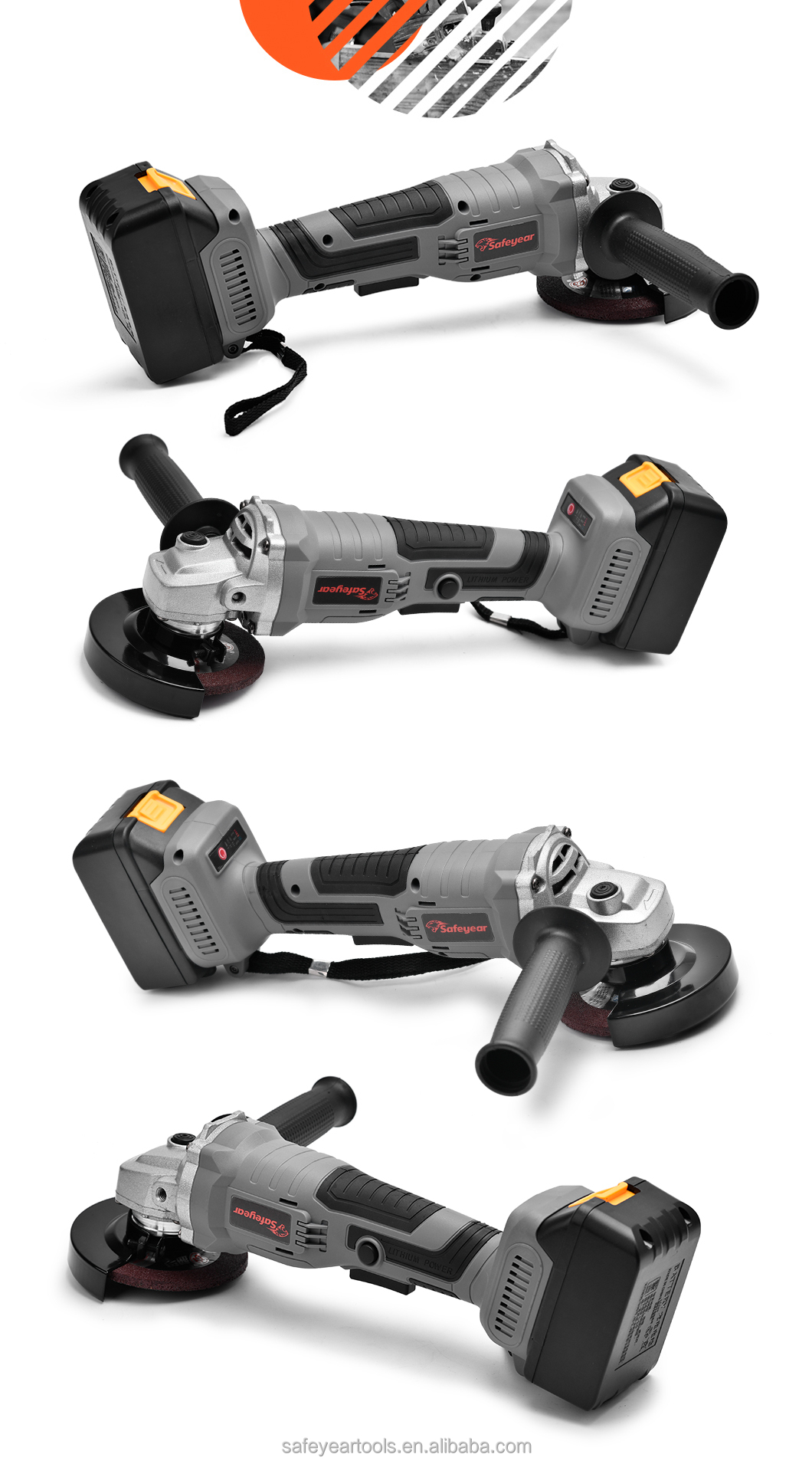 Brushless 21V Battery 4 Inch Grinder 4.0Ah Battery Operated Angle Grinder