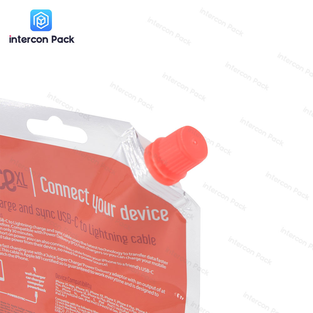 Fruit Juice Spouted Liquid Stand Up Pouches PE Material Customized Logo