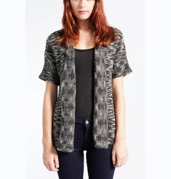 Marl Color Chunky Cardigan Sweater , Women ' S Size M Short Sleeve Cardigan