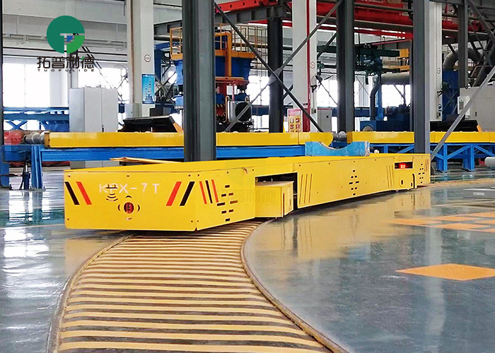 7 Ton Machinery Plant Workpiece Handling S Type Rail Turning Electric Transfer Trolleys