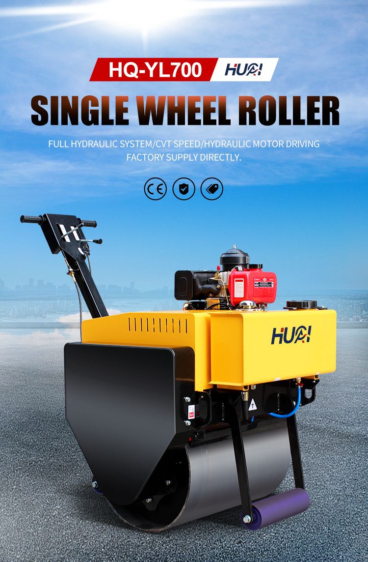 Electric Start 0.5Ton Single Drum Road Roller Compactor for Small Construction Sites