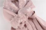 New Design Autumn & Winter Warm Women Pink Long Fur Coats Clothing