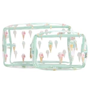 Wholesale Zipper Ice Cream Print PVC Cosmetic Toiletry Bag from china suppliers