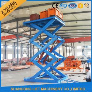 Wholesale Anti Skid Checkered Plate Stainless Steel Scissor Lift , Fixed Cargo Stationary Hydraulic Lift Platform from china suppliers