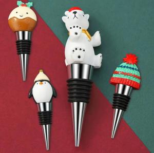 Wholesale Custom Metal Wine Stoppers Silicone Rubber Christmas Wine Bottle Stopper from china suppliers