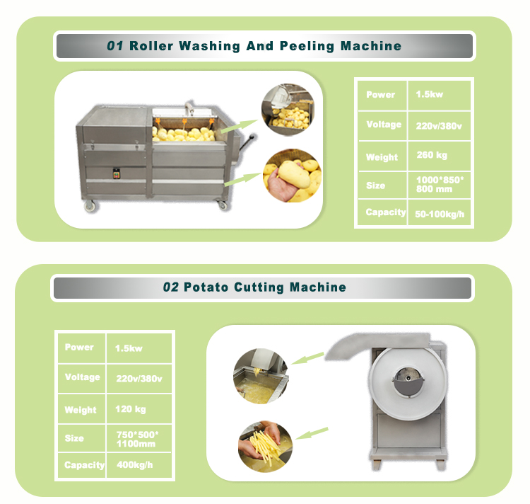 Semi-automatic Frozen Potato Machinery for French Fried Potatoes Production Line