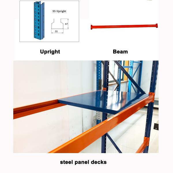 Medium Duty Long Span Pallet Racking 5 Layer Bolt Installation Garage Storage Racking
