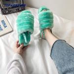 OEM / ODM PVC Outsole Womens Furry Slippers For Winter