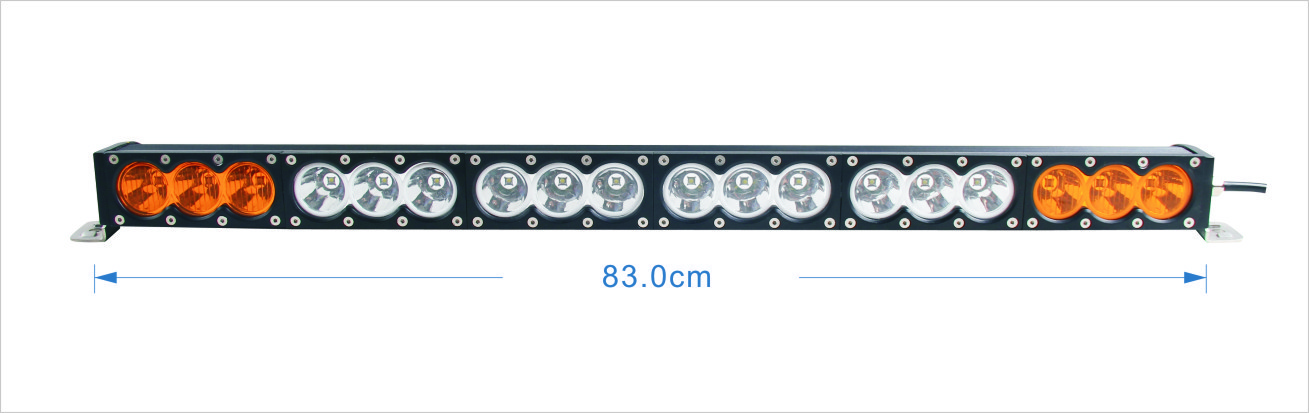 Single Row 32.5 Inch 180W Car Led Light Bar 4x4 offroad Led Light Bar Amber White Dual Color Offroad Lights
