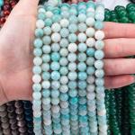 8mm Blue Amazonite Gemstone Beads Healing Crystal Stone Beads For Jewelry Making