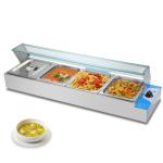Restaurant Buffet Food Warmer Machine 4 Pans 1170*350*305mm Stainless Steel