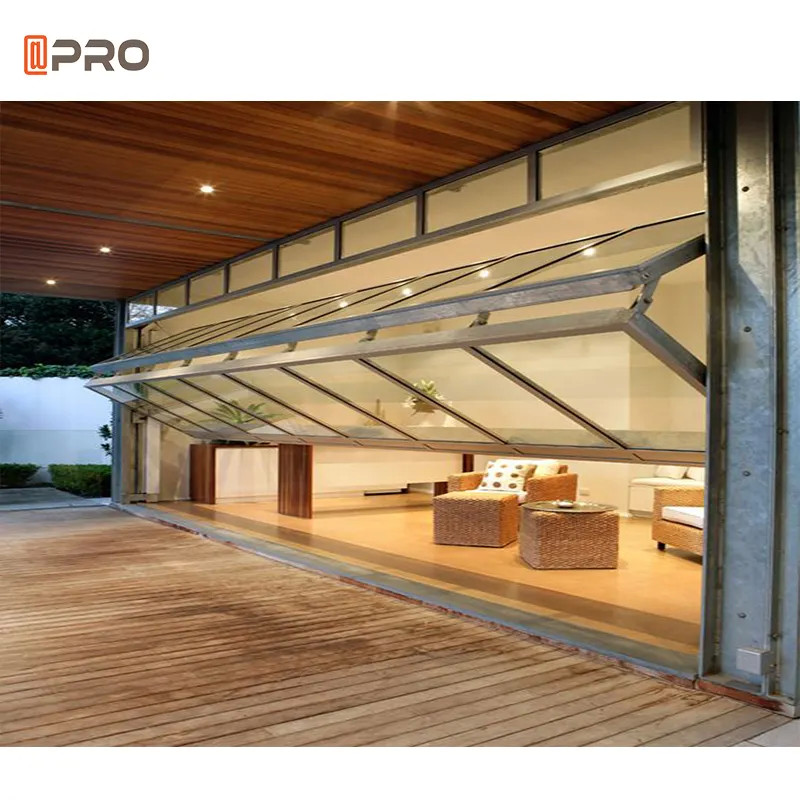 Aluminium Glass Vertical Bi Fold Window RAL Color Fold Up Glass Windows