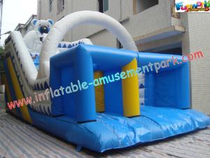 Wholesale Outside Commercial grade 0.55mm PVC tarpaulin waterproof Inflatable long slip n slides from china suppliers