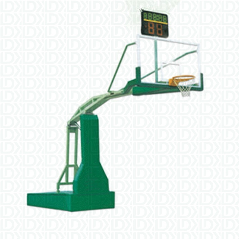 Miniature Green Hydraulic Basketball Hoop Durability Adult Movable Basketball Stand