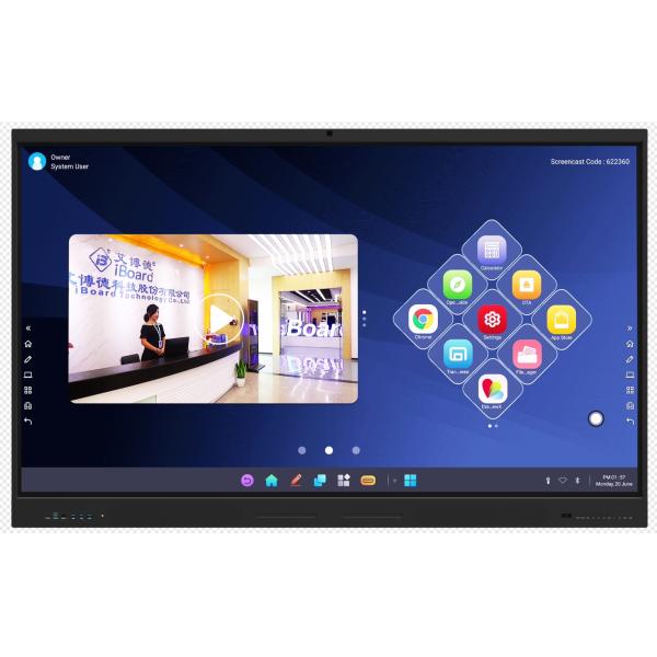 IBoard Hot Sale product 86 Inch Interactive Flat Panel Whiteboard Touch Screen Digital Displays Smart Whiteboard For Meeting Conference Classroom