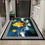 Polyester Fiber Entrance Door And Living Room Floor Carpet Plant And Flower