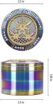 Portable Rainbow Color 2.5" Zinc Alloy Tea Leaves Grinder