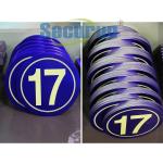 Adhesive luminescent Aluminum Blue Reflective House Numbers Sign For Mailbox