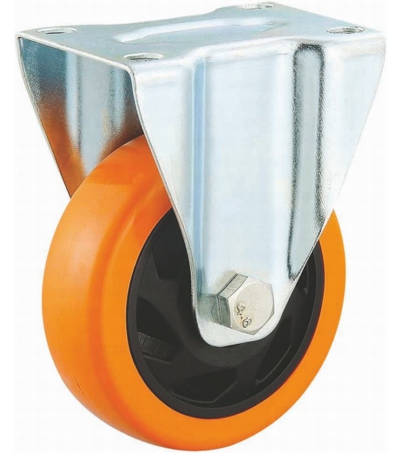 125mm Pu Castor Wheel Fixed Caster Wheels Zinc Coated