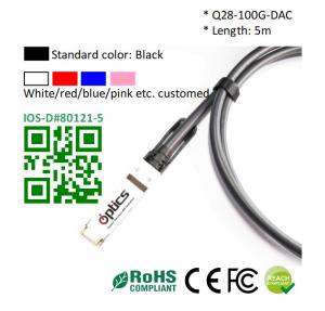 Wholesale QSFP28-100G-DAC5M 100G QSFP28 To QSFP28 DAC Passive Direct Attach Cable 5M from china suppliers