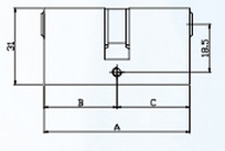 Oval High Security Euro Cylinder Locks , Euro Cylinder Lock 100mm