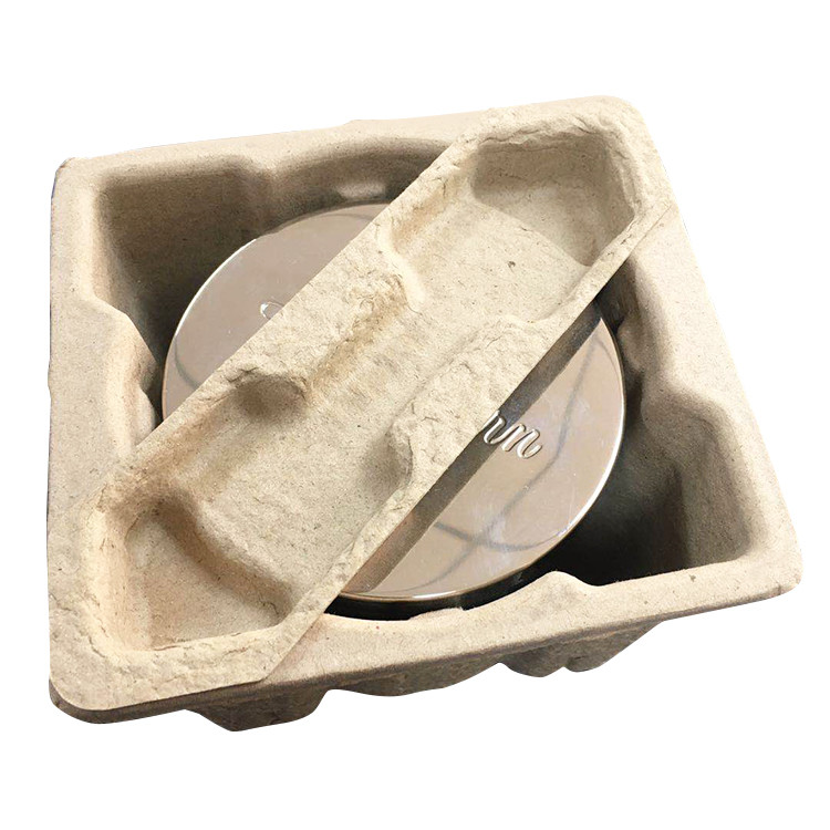 Brown Paper Pulp Moulded Trays Compostable Corrugated Cardboard Trays