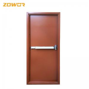 Wholesale Red Powder Coated Steel Fire Exit Doors Single Leaf 45 Mm Thick 16 Ga Face Sheet from china suppliers