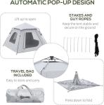 118*118*78.75Inch 2-3 Person Waterproof Automatic Pop Up Camping Tent with
