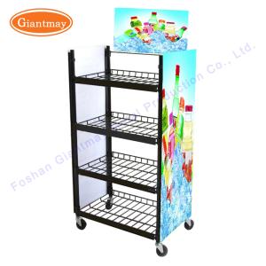 Wholesale 4 Tiers Metal Rack Beverage Floor Soft Drink Pegboard Store Displays from china suppliers
