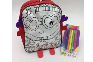 Wholesale Customized DIY Arts And Crafts Toys For Kids Cute Carton Backpack With 5 Pens from china suppliers