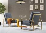 Modern Living Room Leather Leisure Chair Metal Frame Armchair