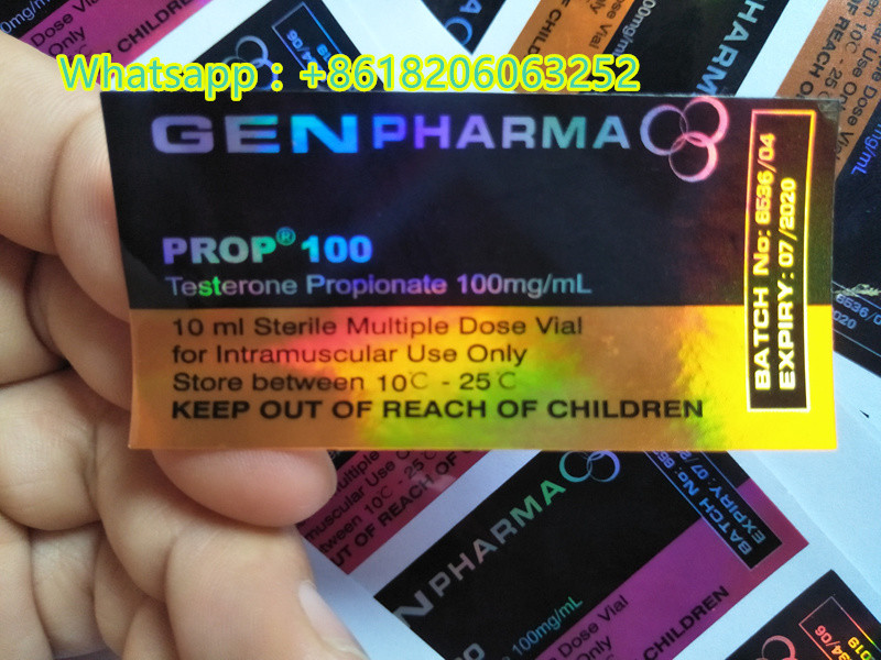 Blue Color Custom Hologram Print Prescription Bottle Label For 10Ml Vial
