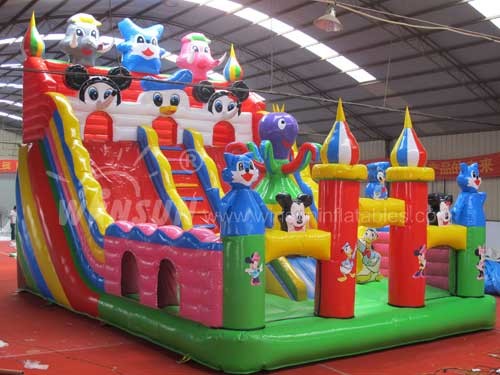 Animal Large Inflatable Slide For Adults / Children 0.9mm PVC Material Made