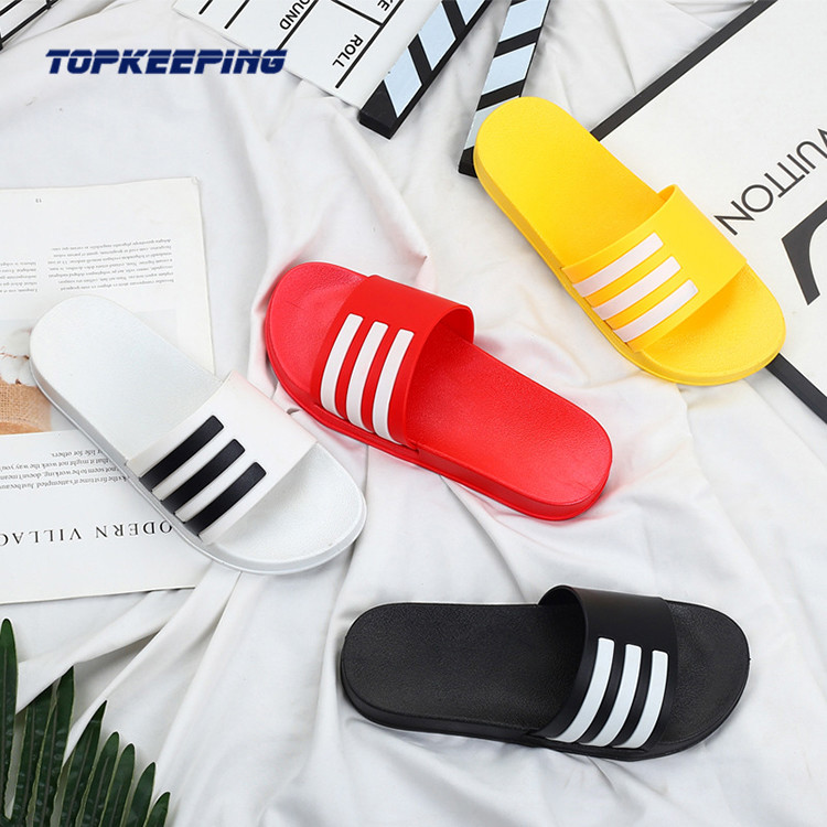 Custom Logo Stripe Summer Pvc Odm Sliders Slippers For Men
