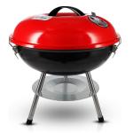 Outdoor Barbecue Grill, 2-In-1 Portable BBQ Grill with Wheels