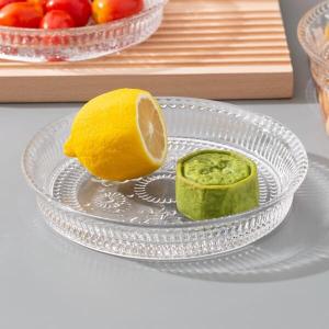Wholesale Round 300ml Unique Dinnerware Sets 7 Inch Pressed Vintage Glass Dinner Plates from china suppliers