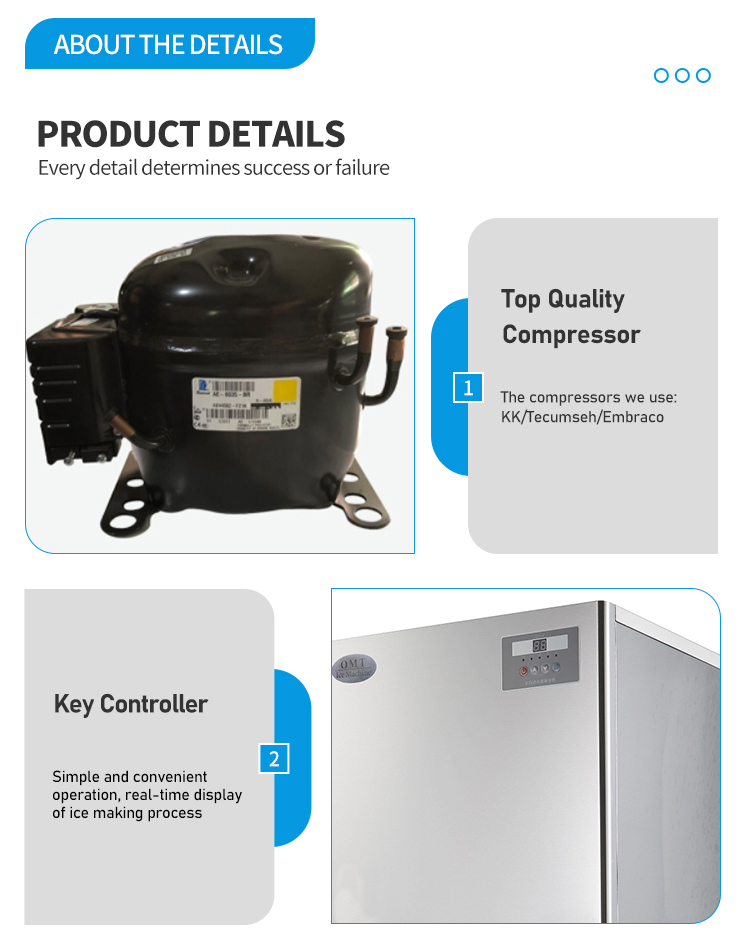 Energy Efficient Commercial Cube Ice Machine Hygienic Commercial Clear Ice Maker