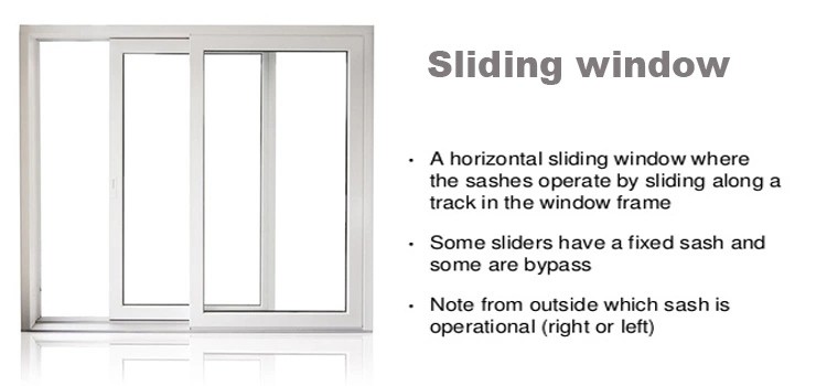 2000mm Glazed Aluminum Horizontal Sliding Windows