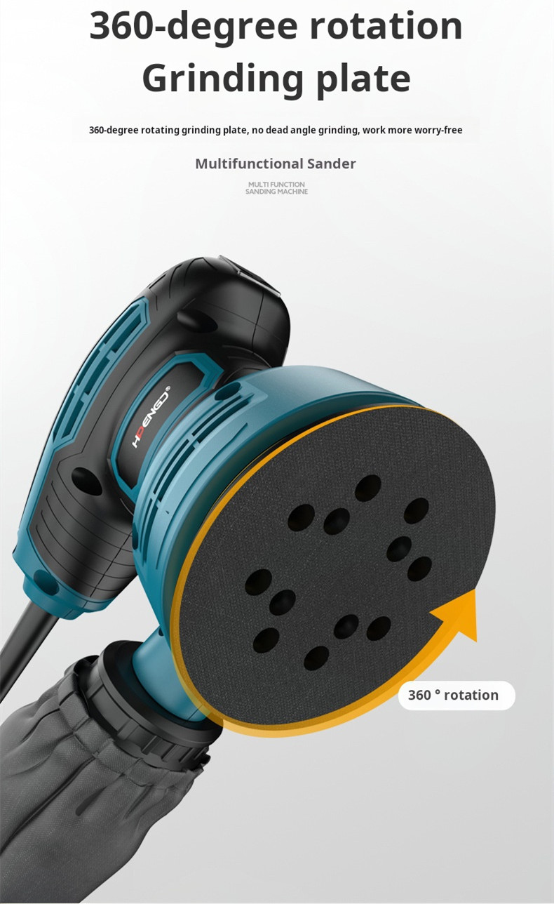 5 Inch Electric Sandpaper Machine 6 Speed Control With Dust-Proof Insulation Switch