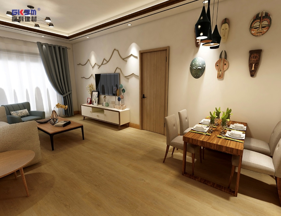 Honey Grapefruit Click Wood Waterproof SPC Flooring 0.15-0.4mm GKBM Greenpy MJ-W6004