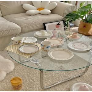Wholesale Hollow Structure 12mm Clear Tempered Glass Tabletop for Chic Living Room Dining Table from china suppliers