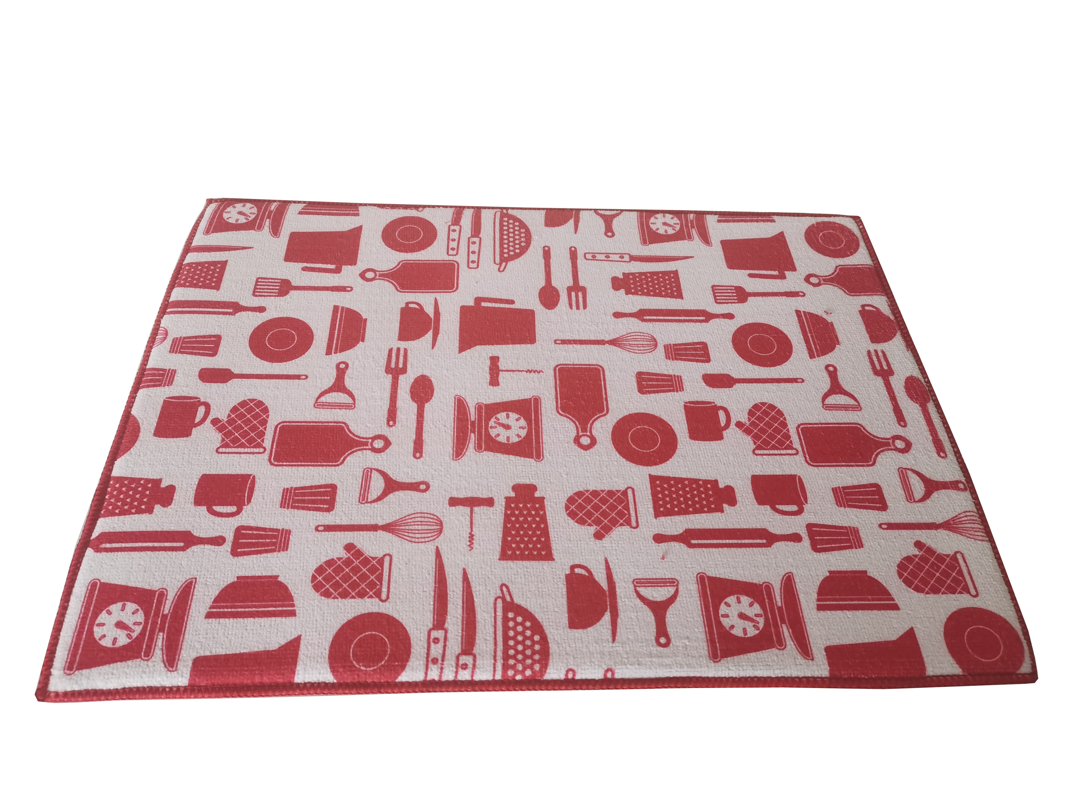100% Microfiber Printed Kitchen Dish Drying Mat Polyester
