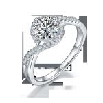 Simple Arrival S925 Bright Setting Women Infinity Round Cut Moissanite Ribbon