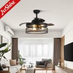 Bedroom ETL 42 Inches Farmhouse Invisible Ceiling Fan With Lights
